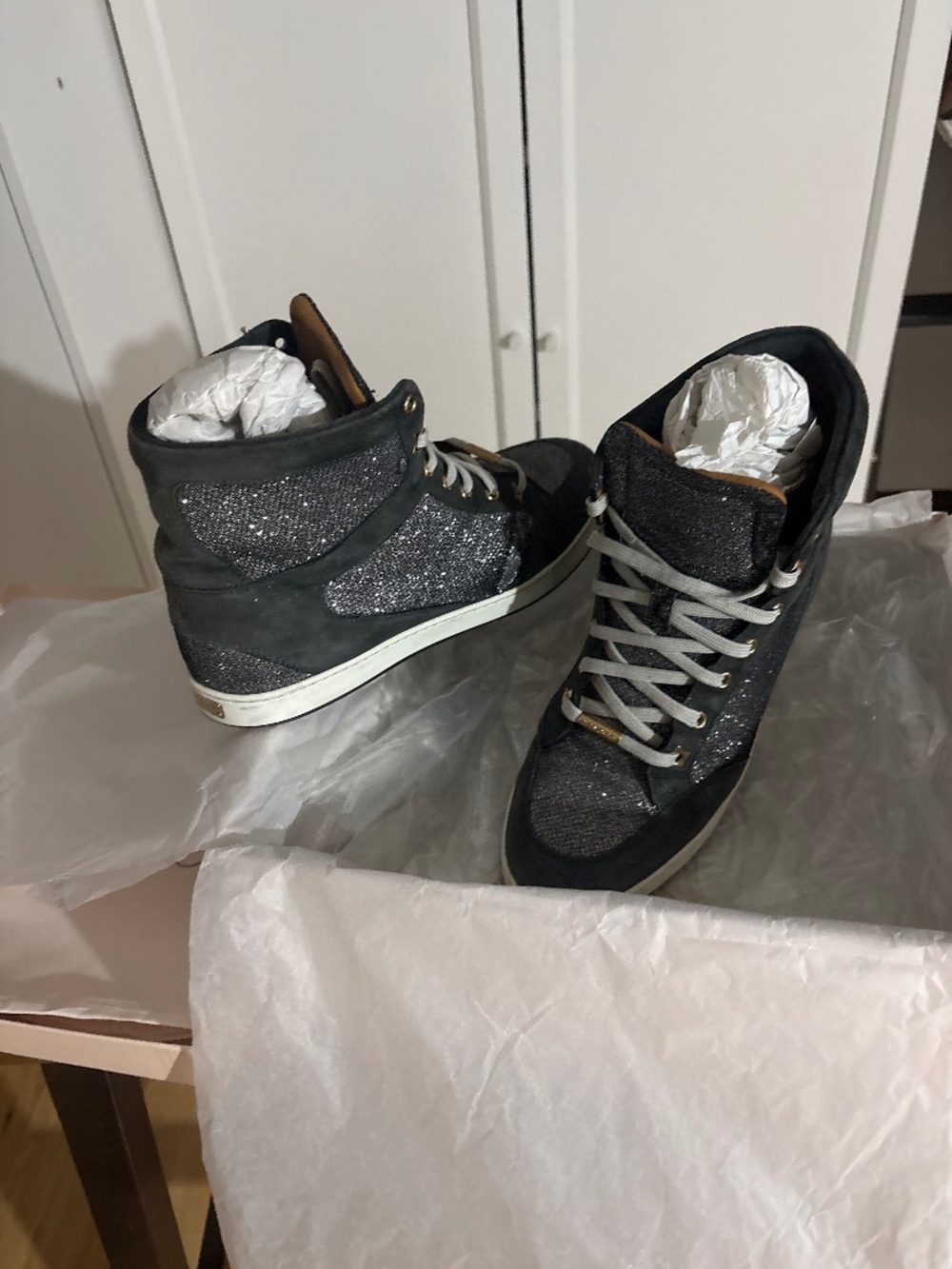 Jimmy Choo Vintage “Tokyo” High Top Gitter/Suede Size 39